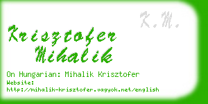 krisztofer mihalik business card